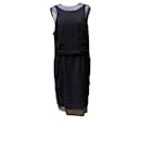 Little Black Dress Chiffon Underlay Sleeveless Size 48 fr - Chanel