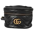 Gucci Black Matelasse calf leather Gg Marmont Round Backpack