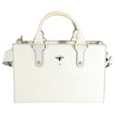 Bolsa D-Bee de couro liso Christian Dior branco
