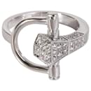 Gucci Chiodo Horsebit Diamond Ring en 18K or blanc 0.40 ctw