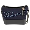 Chanel Navy Wool Paris-hamburg Embroidered Large Gabrielle Hobo