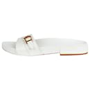 Sandálias rasteiras com fivela de couro branco - tamanho UE 42 - Gabriela Hearst