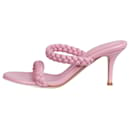 Sandalia de tacón rosa con tiras trenzadas - talla UE 38 - Gianvito Rossi