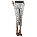 Cream and black abstract jacquard trousers - size UK 6 - Joseph