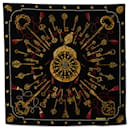 Pañuelo de seda negro Les Cles de Hermes - Hermès
