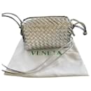 Bottega Veneta Mini Loop Camera Bag in Silver Lambskin Leather