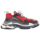 Balenciaga Triple S Sneakers in Red Polyester