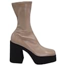 Stella McCartney Skyla Platform Ankle Boots in Beige Vegetarian Leather - Stella Mc Cartney