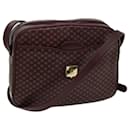 CELINE Shoulder Bag Leather Bordeaux Auth th4687 - Céline