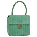 CHANEL Hand Bag Suede Green CC Auth 68731A - Chanel