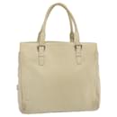 PRADA Hand Bag Leather Beige Auth bs12897 - Prada