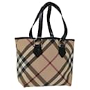 BURBERRY Nova Check Tote Bag Coated Canvas Beige Auth ep3673 - Burberry