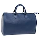 Louis Vuitton Epi Speedy 35 Hand Bag Toledo Blue M42995 LV Auth 68417