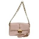 PRADA Chain Shoulder Bag Leather Pink Auth 69107 - Prada