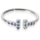 TIFFANY & CO. T Wire Blue Sapphire Ring in 18K white gold 0.14 ctw - Tiffany & Co