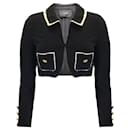 Giambattista Valli Black / White Cropped Boucle Knit Jacket - Autre Marque