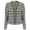 Alaia Black / White Check Knit Cardigan Sweater - Autre Marque