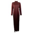 La Collection Burgundy Silk Leena Maxi Dress - Autre Marque