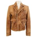 Polo Ralph Lauren Brown Distressed Leather Moto Jacket - Autre Marque