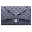 Purple Chanel Jumbo Classic Lambskin lined Flap Shoulder Bag