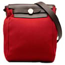Red Hermès Toile Herbag TPM Crossbody Bag