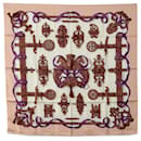 Bufanda de seda marrón Hermès Ferronnerie Bufandas