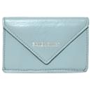 Blue Balenciaga Mini Papier Leather Compact Wallet