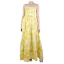 Yellow strapless embellished linen and silk-blend maxi dress - size UK 8 - Zimmermann