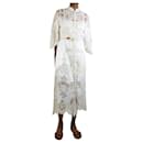 Cream embroidered buttoned-front midi dress - size UK 10 - Zimmermann