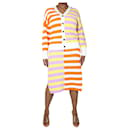 Conjunto cardigan listrado bicolor e vestido de malha multicolor - tamanho M - Staud