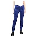 Blue velour jeans - size UK 12 - Loro Piana