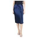 Blue silk midi skirt - size UK 10 - Autre Marque