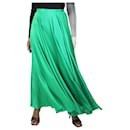 Falda larga drapeada de raso verde - talla UK 12 - Autre Marque