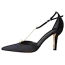 Black pearl detail satin heels - size EU 38.5 - Chanel