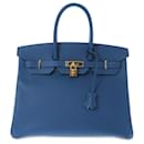 Hermès Azul Epsom Birkin Retourne 35