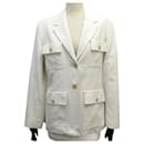 Celine Jacket 2 buttons size 42 L IN WHITE COTTON WHITE COTTON JACKET - Céline