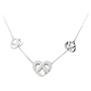 POIRAY MULTI INTERLACED HEART NECKLACE 41 CM IN WHITE GOLD 18K GOLD NECKLACE - Poiray