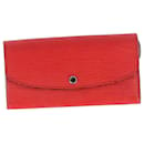 Carteira Louis Vuitton Emilie em couro Epi vermelho