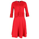Carolina Herrera Cardigan- und Kleid-Set aus roter Viskose
