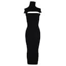 Das Attico Turtleneck Cutout Dress aus schwarzer Viskose
