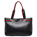 Gucci Leather Web Tote Bag Leather Tote Bag 73983 in Good condition