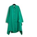 Vestido de algodón verde Balenciaga 2016 y sobrefalda FR40