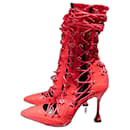 Liudmila red snakeskin boots - Autre Marque