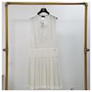 Chanel weißes Häkel-Taillenband-Kleid