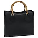 GUCCI Bamboo Hand Bag Leather Black 002 2865 0260 Auth yk11029 - Gucci