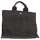 HERMES Her Line PM Tote Bag Canvas Gray Auth 68679 - Hermès