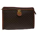CELINE Macadam Canvas Clutch Bag PVC Brown Auth bs12631 - Céline