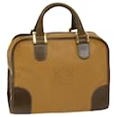 LOEWE Anagram Hand Bag Leather Brown Auth ar11536 - Loewe