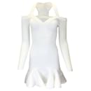 Alexander McQueen White Ribbed Knit Mini Dress - Autre Marque