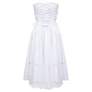 Dolce & Gabbana Optic White Gabardine Bustier Strapless Midi Dress - Autre Marque